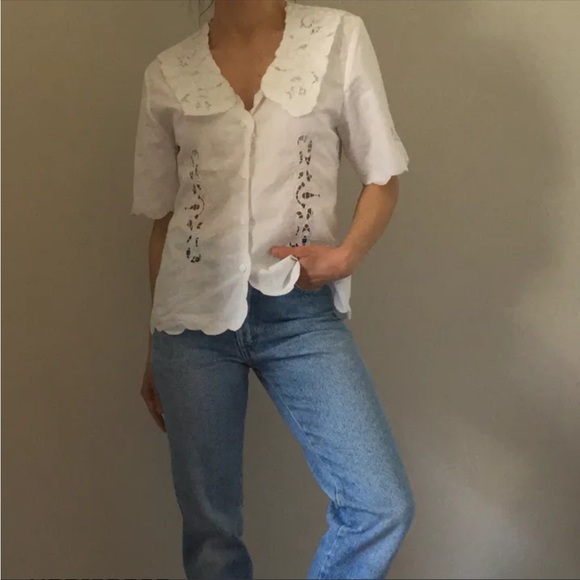 Vintage short-sleeve blouse - Picture 2 of 5